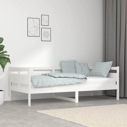 Day Bed White Solid Wood Pine Single Size