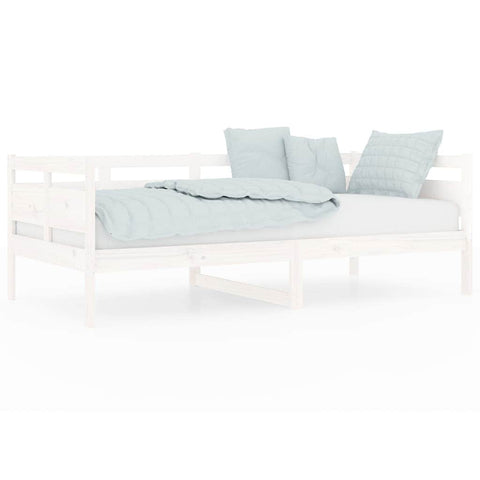 Day Bed White Solid Wood Pine Single Size