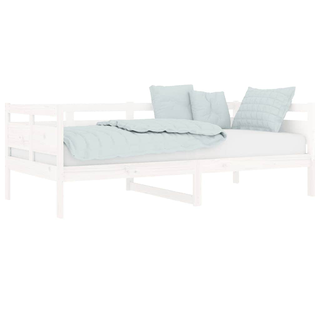 Day Bed White Solid Wood Pine Single Size