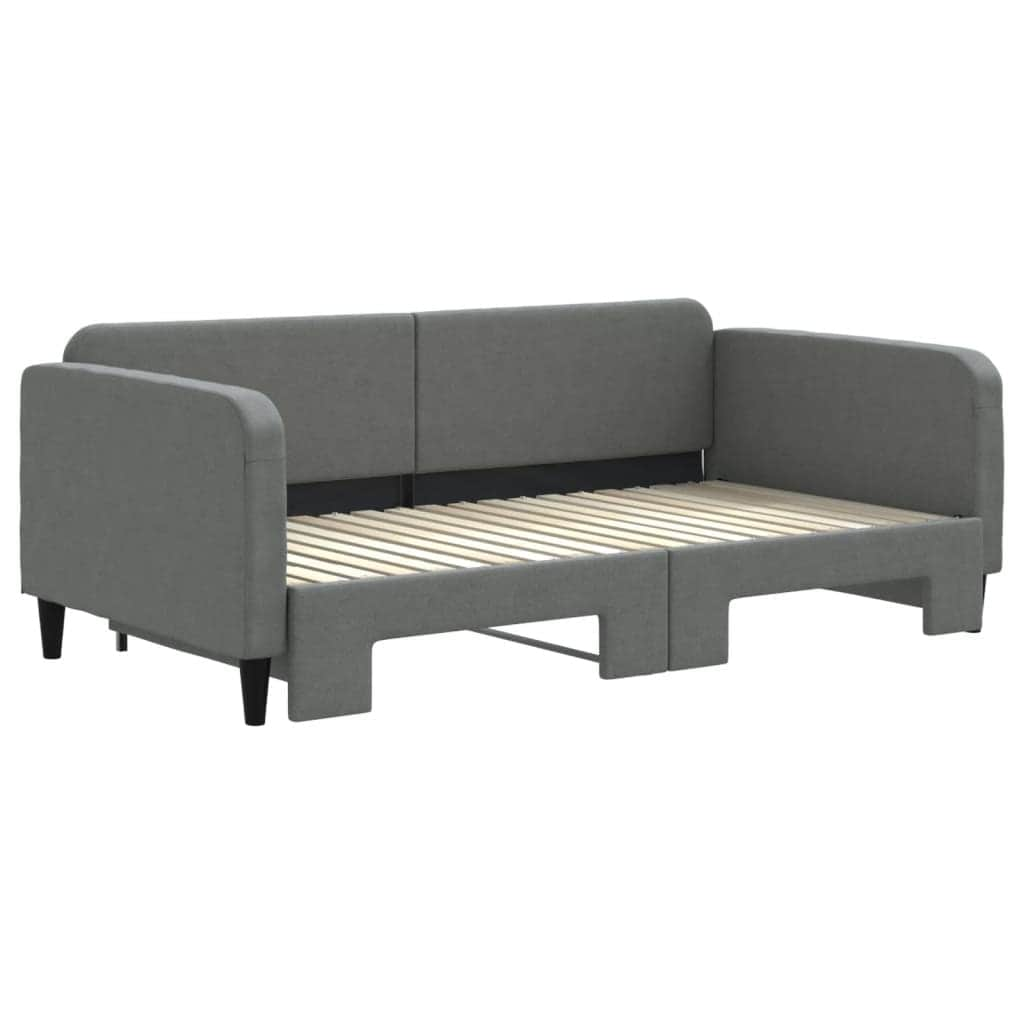 Daybed with Trundle Dark Grey Single Size