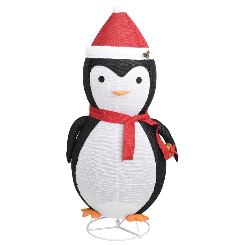 Decorative Christmas Snow Penguin Figure LED Luxury Fabric