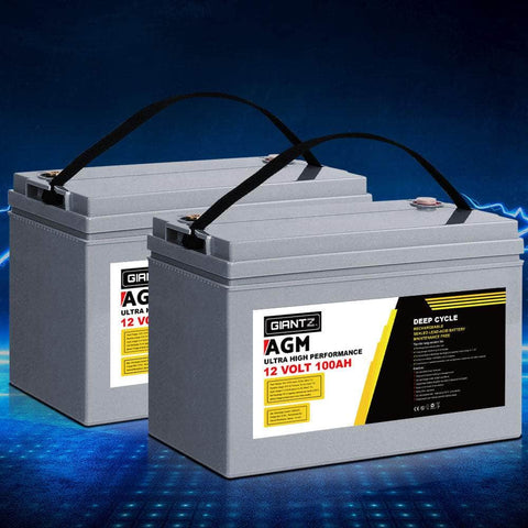 Deep Cycle Battery 120Ah/100Ah Sealed Power Portable Solar X2