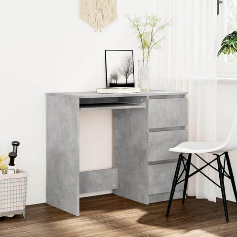 Desk Concrete Grey Engineered Wood