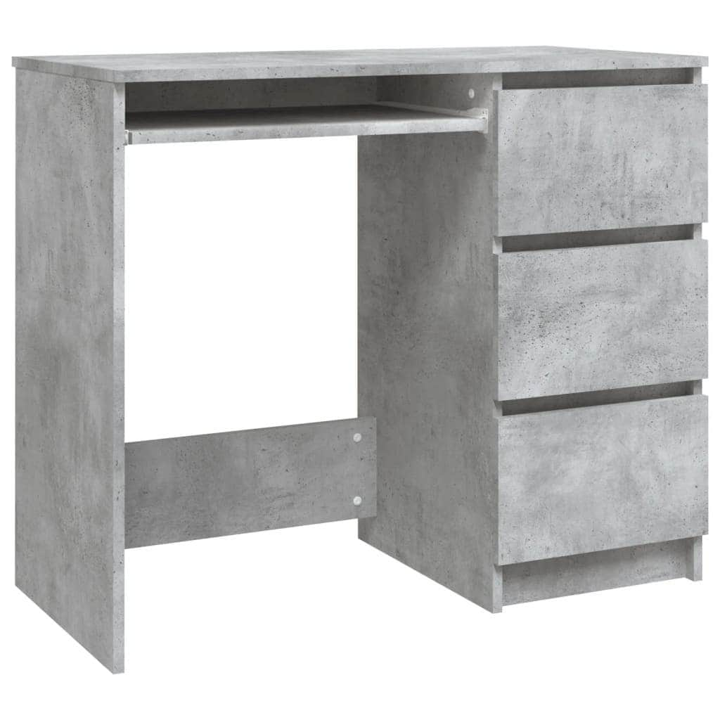 Desk Concrete Grey Engineered Wood