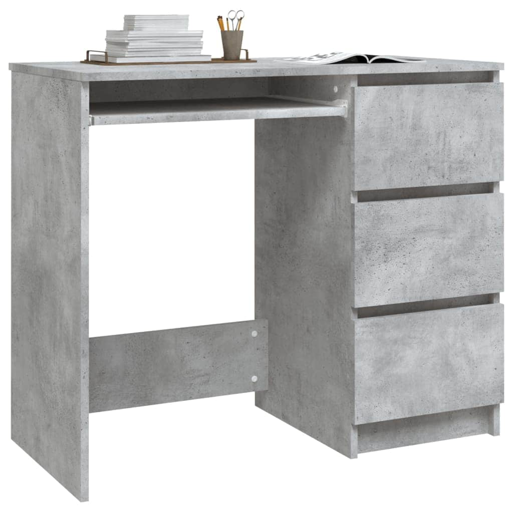 Desk Concrete Grey Engineered Wood