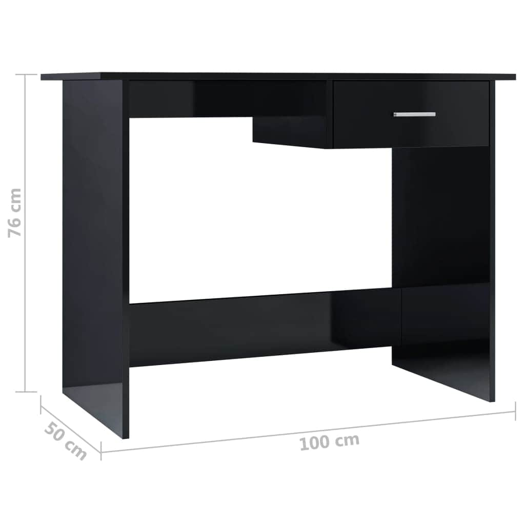 Desk High Gloss Black - Chipboard