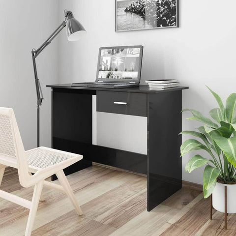 Desk High Gloss Black - Chipboard