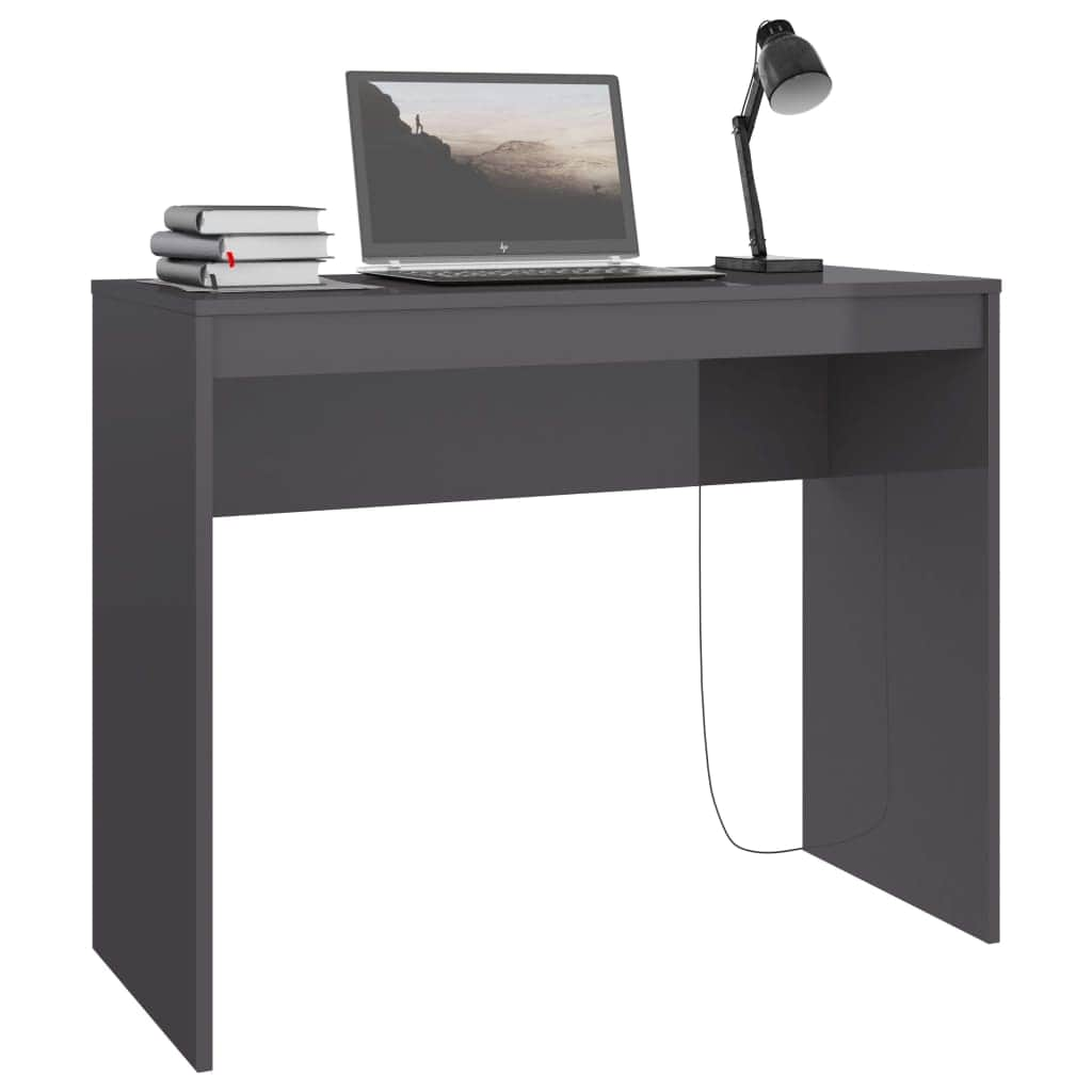 Desk High Gloss Grey Chipboard