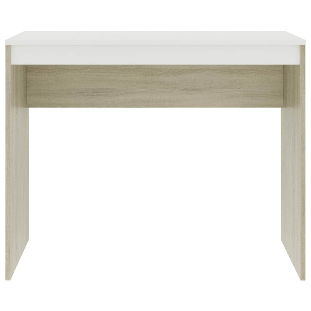 Desk White and Sonoma Oak Chipboard