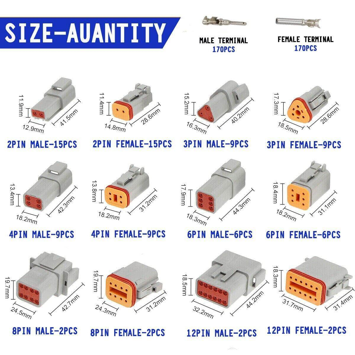 Deutsch DT Connector Kit: 14-16Awg Upgrade