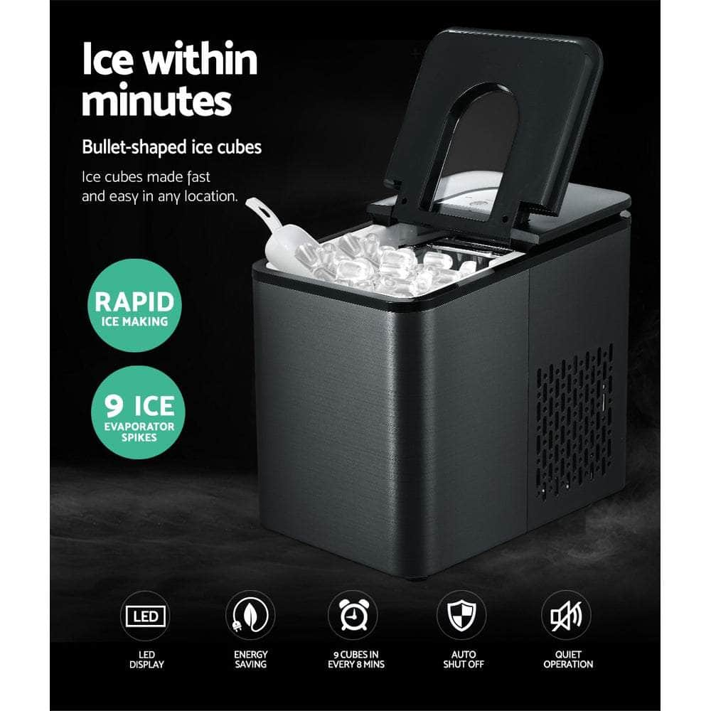 Devanti 2.2L Ice Maker 12Kg Portable Ice Makers Cube Tray Bar Home Countertop