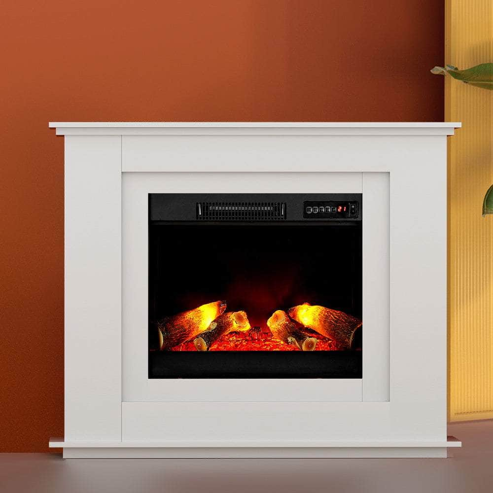 Devanti 2000W Electric Fireplace Mantle Portable Fire Log Wood Heater 3D Flame Effect