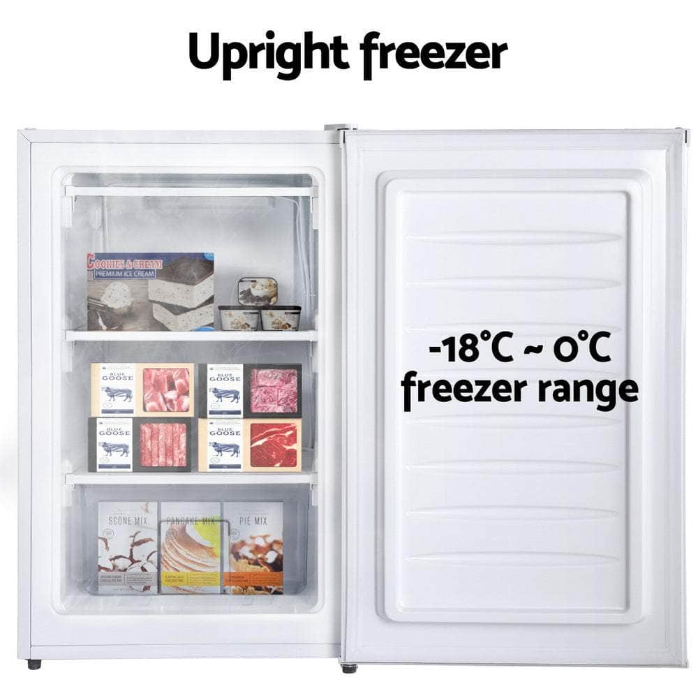 Devanti 81L Upright Freezer Fridge White Compact and Efficient