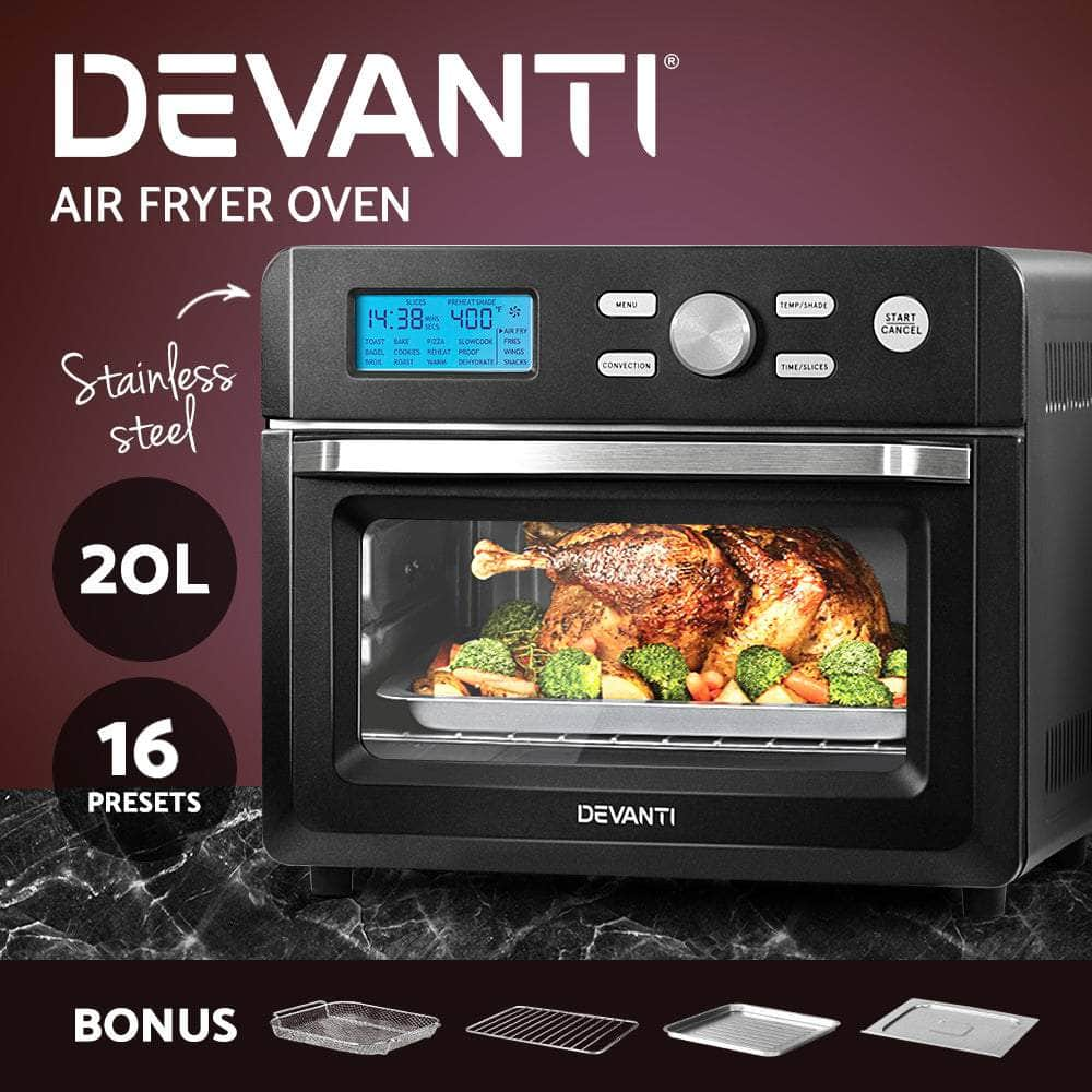 Devnati 20L Air Fryer Convection Oven LCD Fryers Kitchen Cooker Accessories