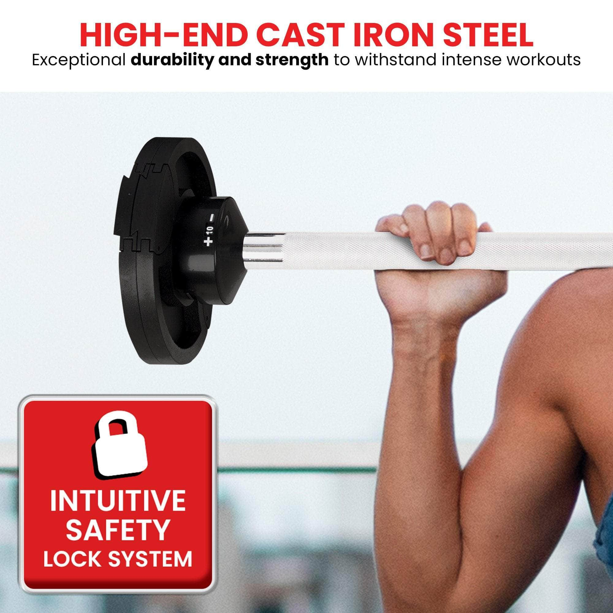 Dial-Up Adjustable Barbell with 41KG Weight Capacity