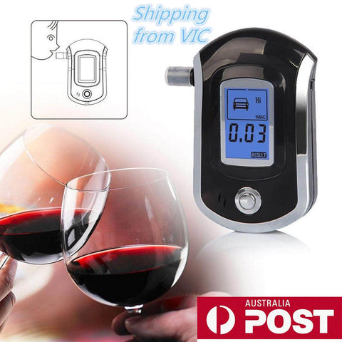 Digital Breath Alcohol Breathalyser Alcohol Breath Tester LCD with 5 Mouthpieces