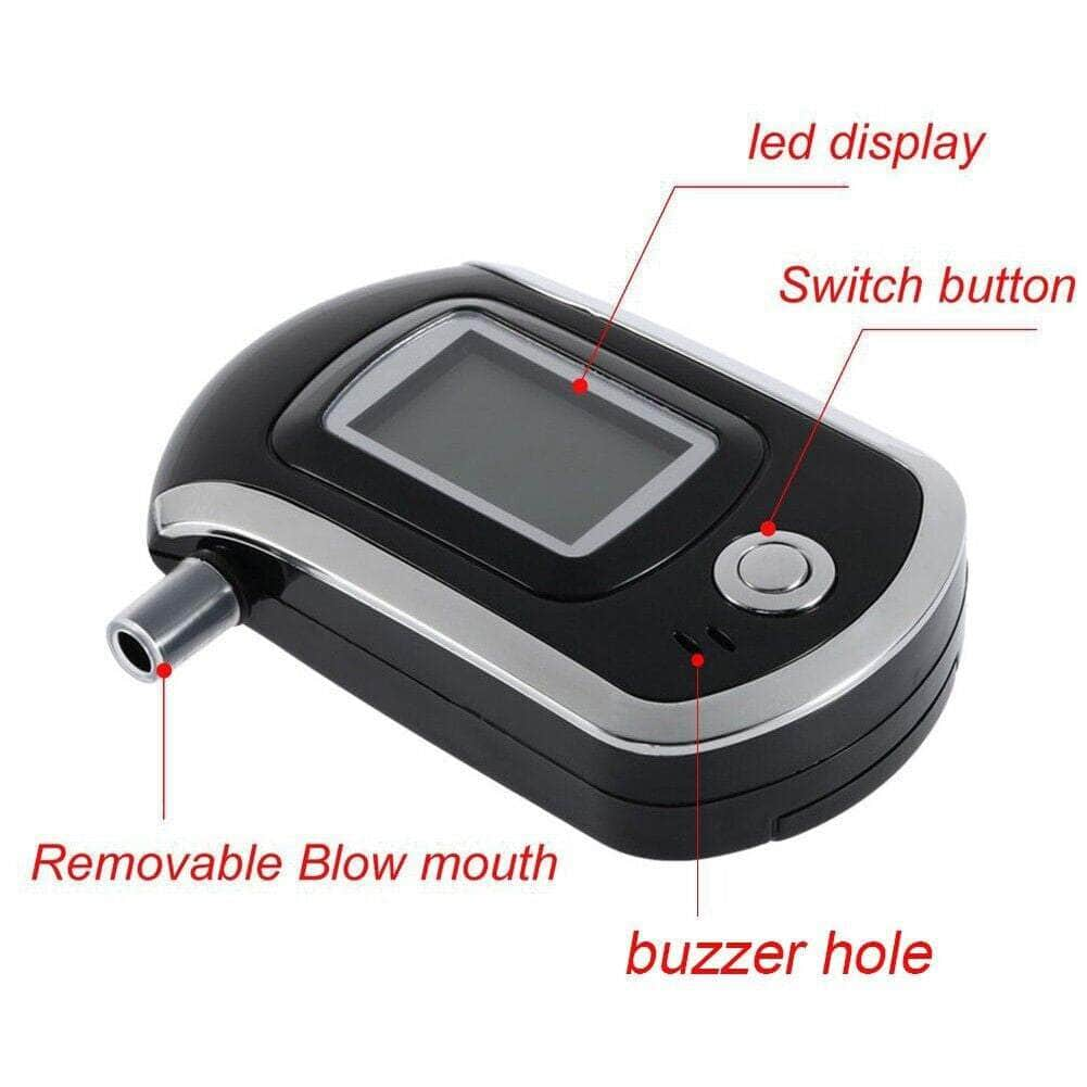 Digital Breath Alcohol Breathalyser Alcohol Breath Tester LCD with 5 Mouthpieces