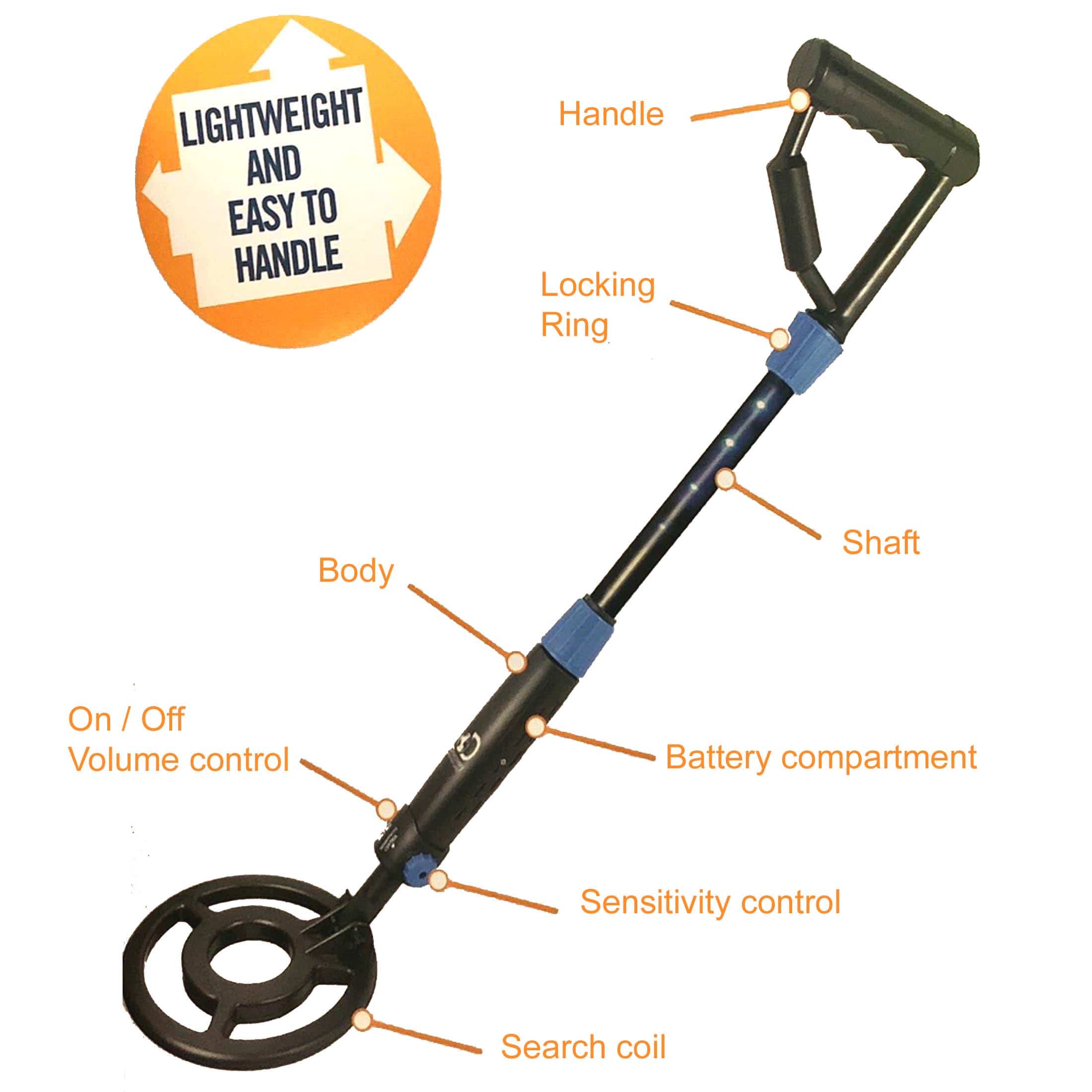 Digital Metal Detector with Double Coil and LED for Kids