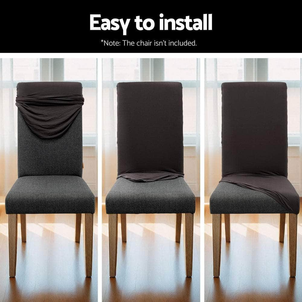 Dining Chair Covers 4x Slipcovers Stretch Banquet Wedding Black