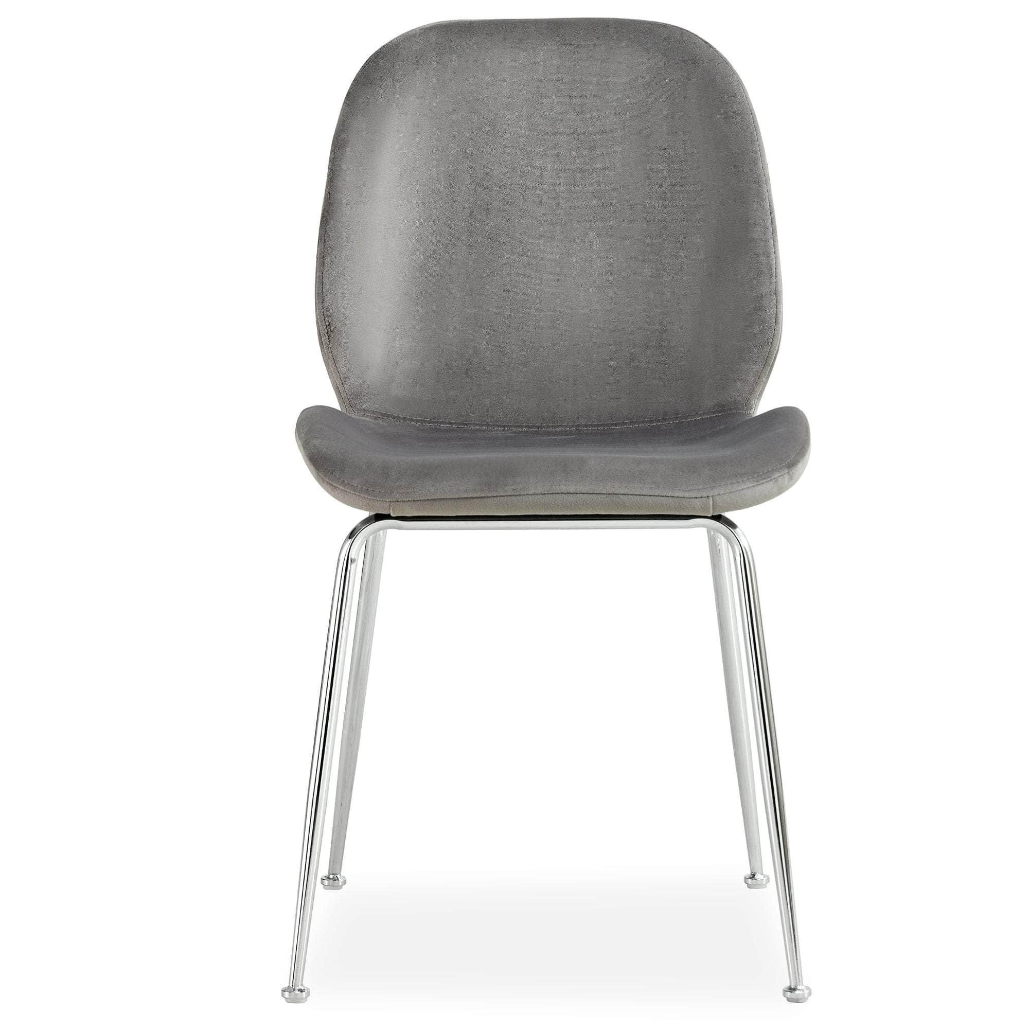 Dining Chair Fabric Seat With Metal Frame Charcoal/Grey