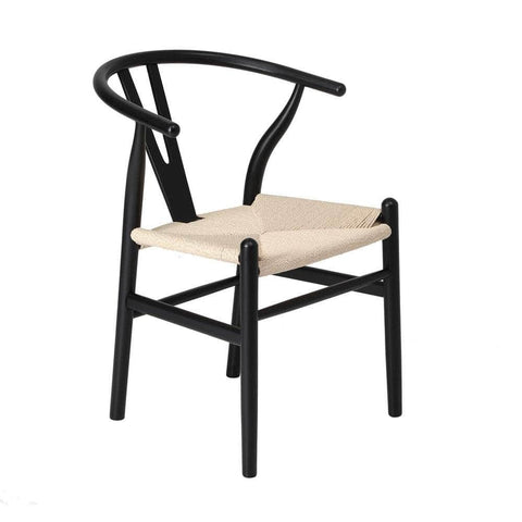 Dining Chair Wooden Hans Wegner Wishbone Black/Natural