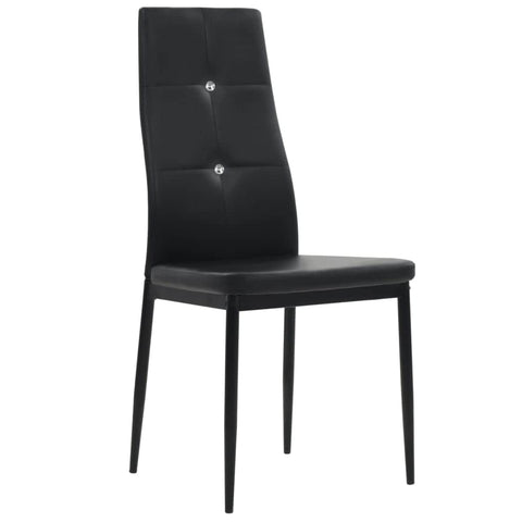 Dining Chairs 2 pcs Black Leather