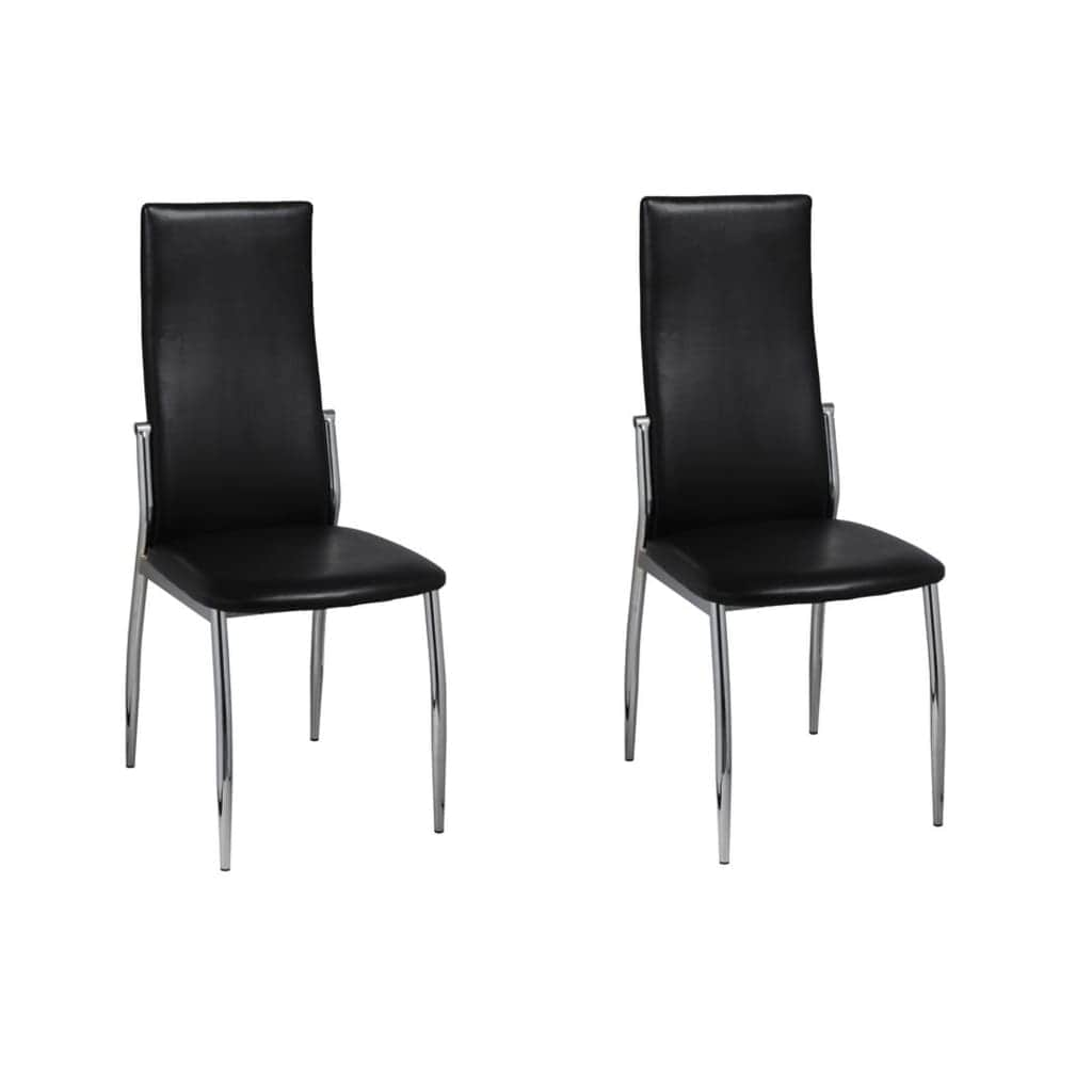 Dining Chairs 2 pcs Black Leather