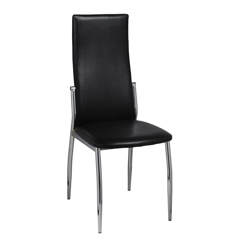 Dining Chairs 2 pcs Black Leather