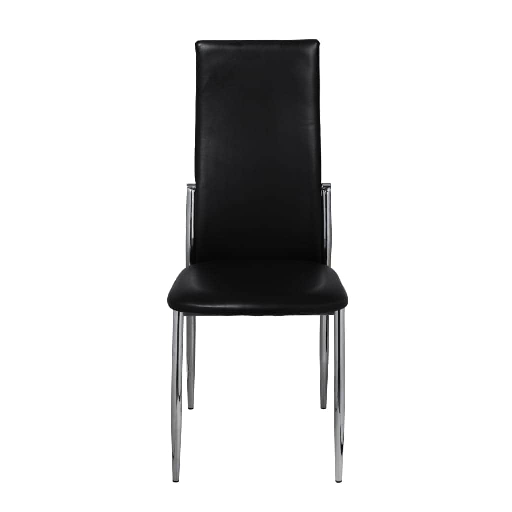 Dining Chairs 2 pcs Black Leather