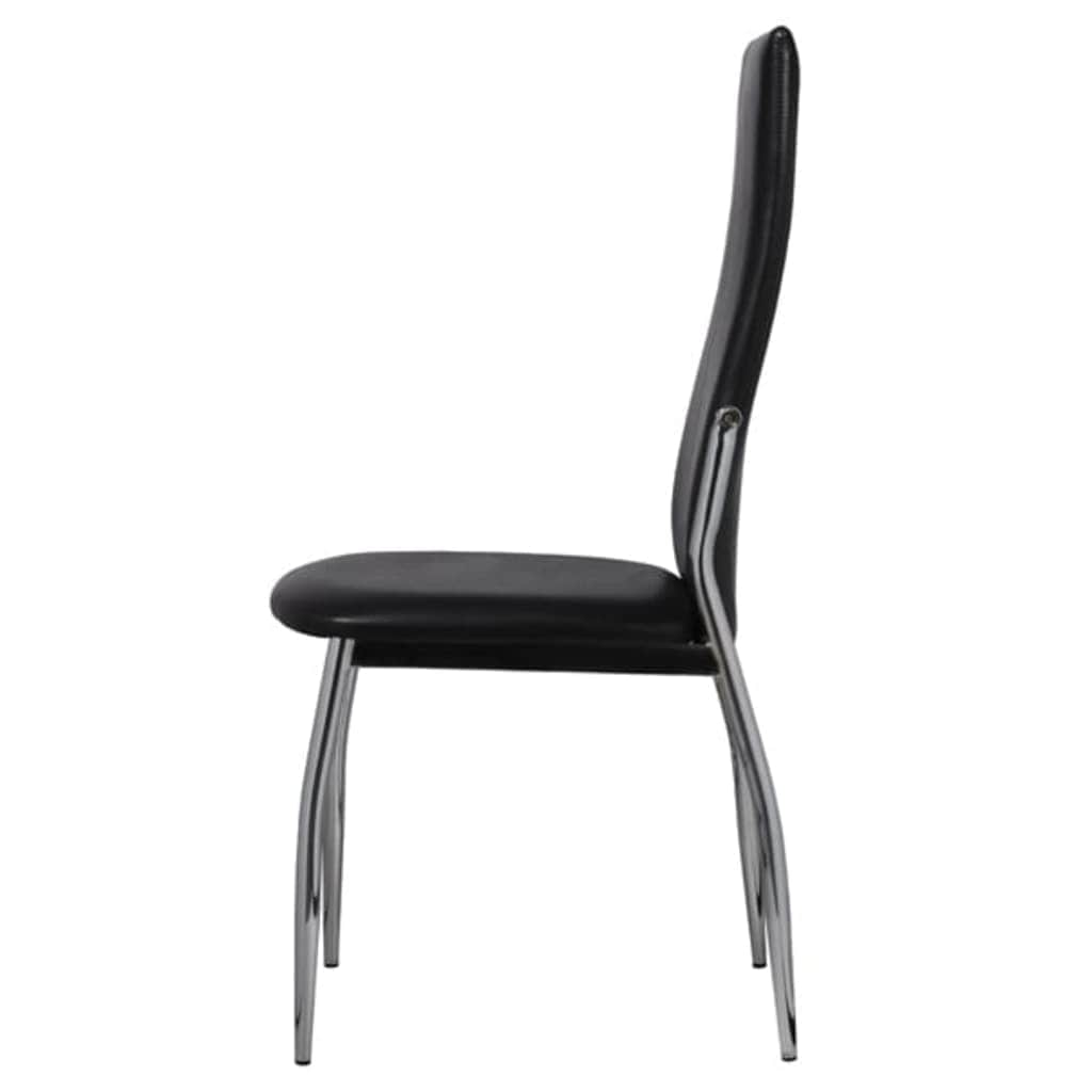 Dining Chairs 2 pcs Black Leather