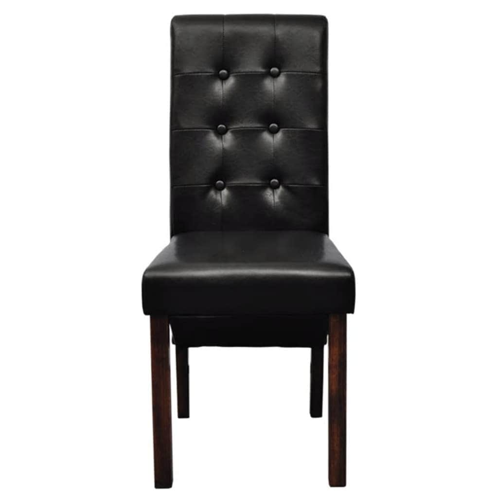 Dining Chairs 2 pcs Black Leather