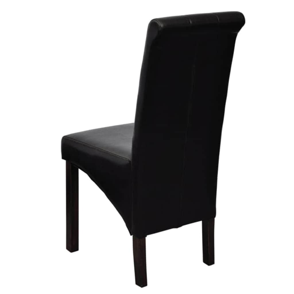 Dining Chairs 2 pcs Black Leather