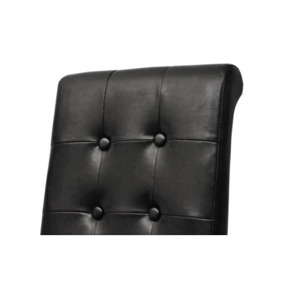 Dining Chairs 2 pcs Black Leather