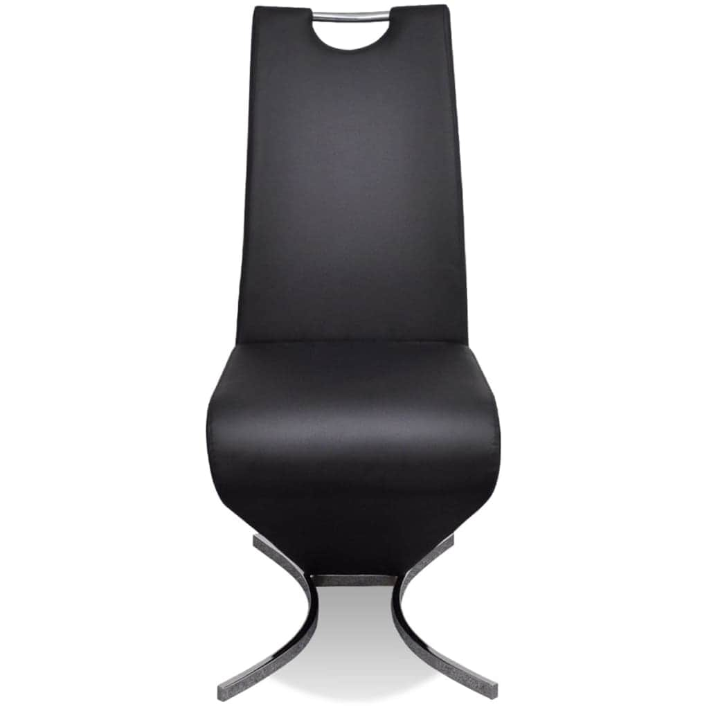 Dining Chairs 2 pcs Black Leather