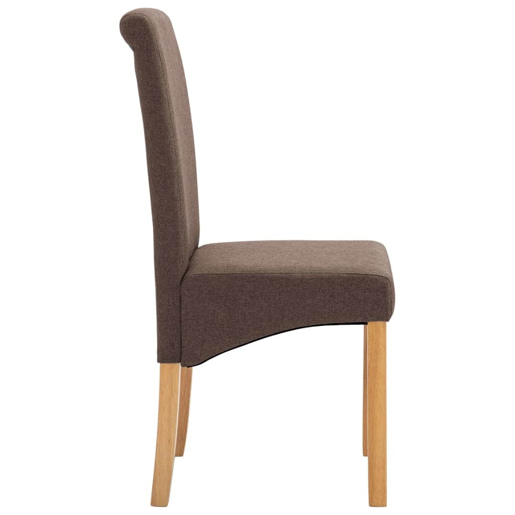 Dining Chairs 2 pcs Brown Fabric