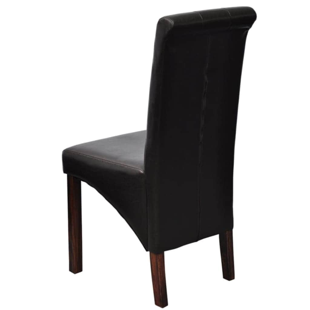 Dining Chairs 2 pcs Brown Leather