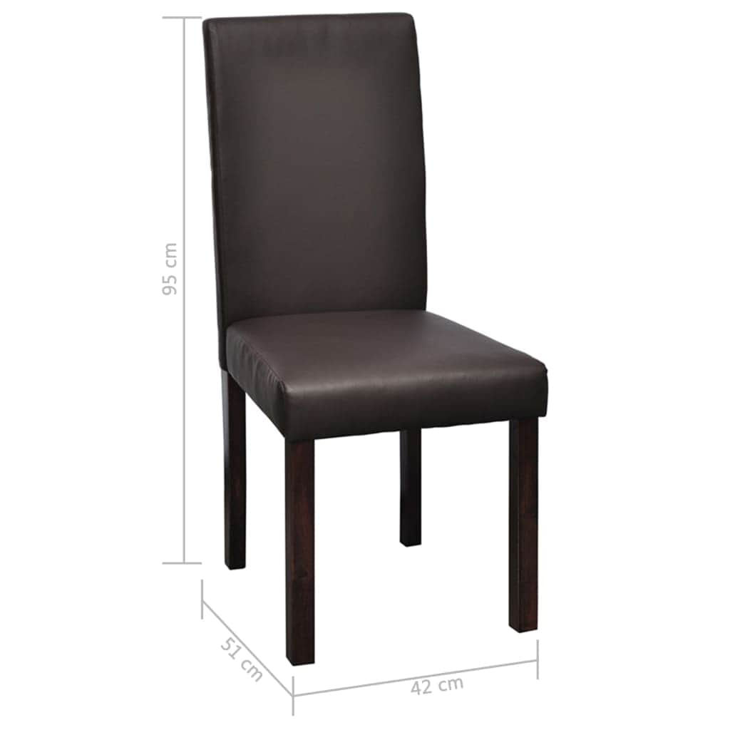 Dining Chairs 2 pcs Brown Leather