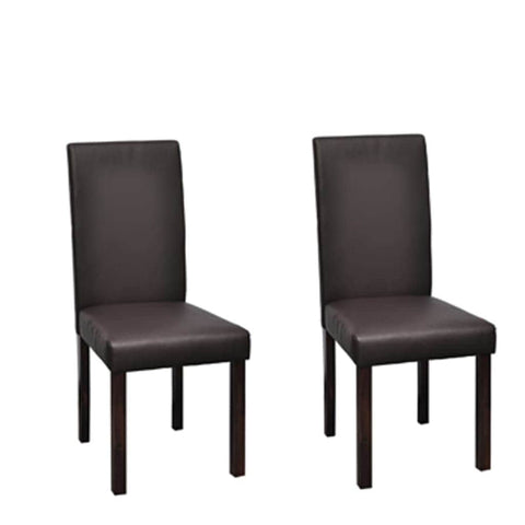 Dining Chairs 2 pcs Brown Leather