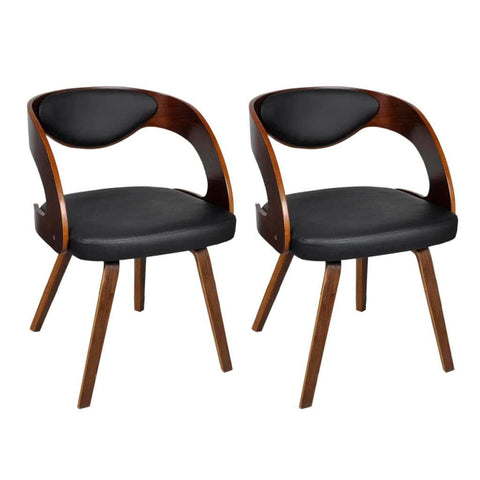 Dining Chairs 2 pcs Brown Leather