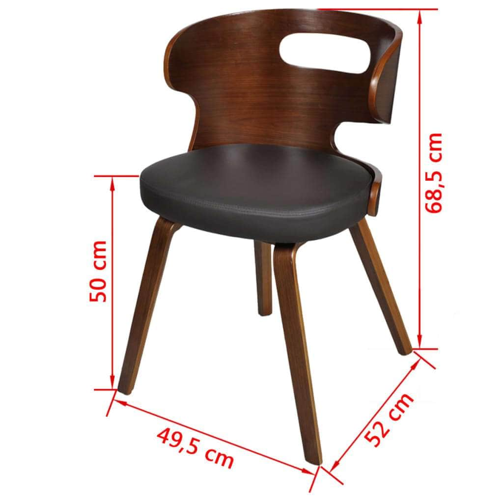 Dining Chairs 2 pcs Brown Leather