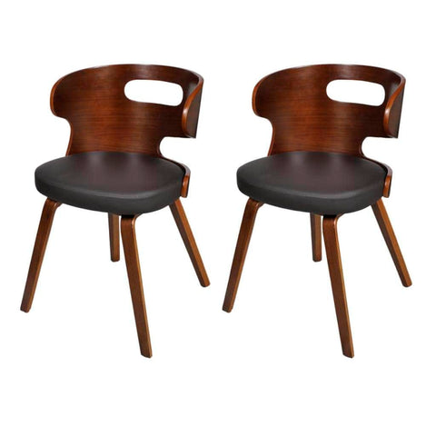 Dining Chairs 2 pcs Brown Leather