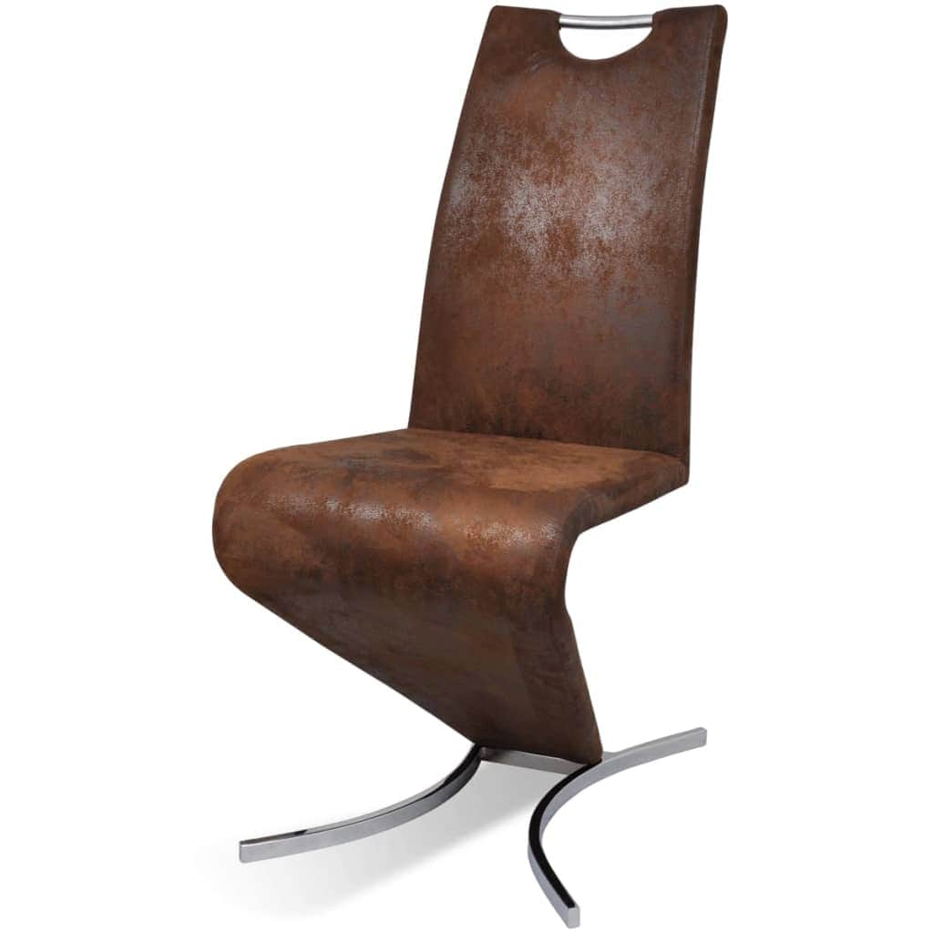 Dining Chairs 2 pcs Brown Leather