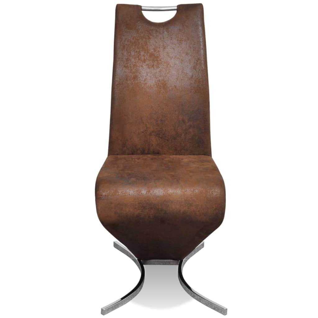 Dining Chairs 2 pcs Brown Leather