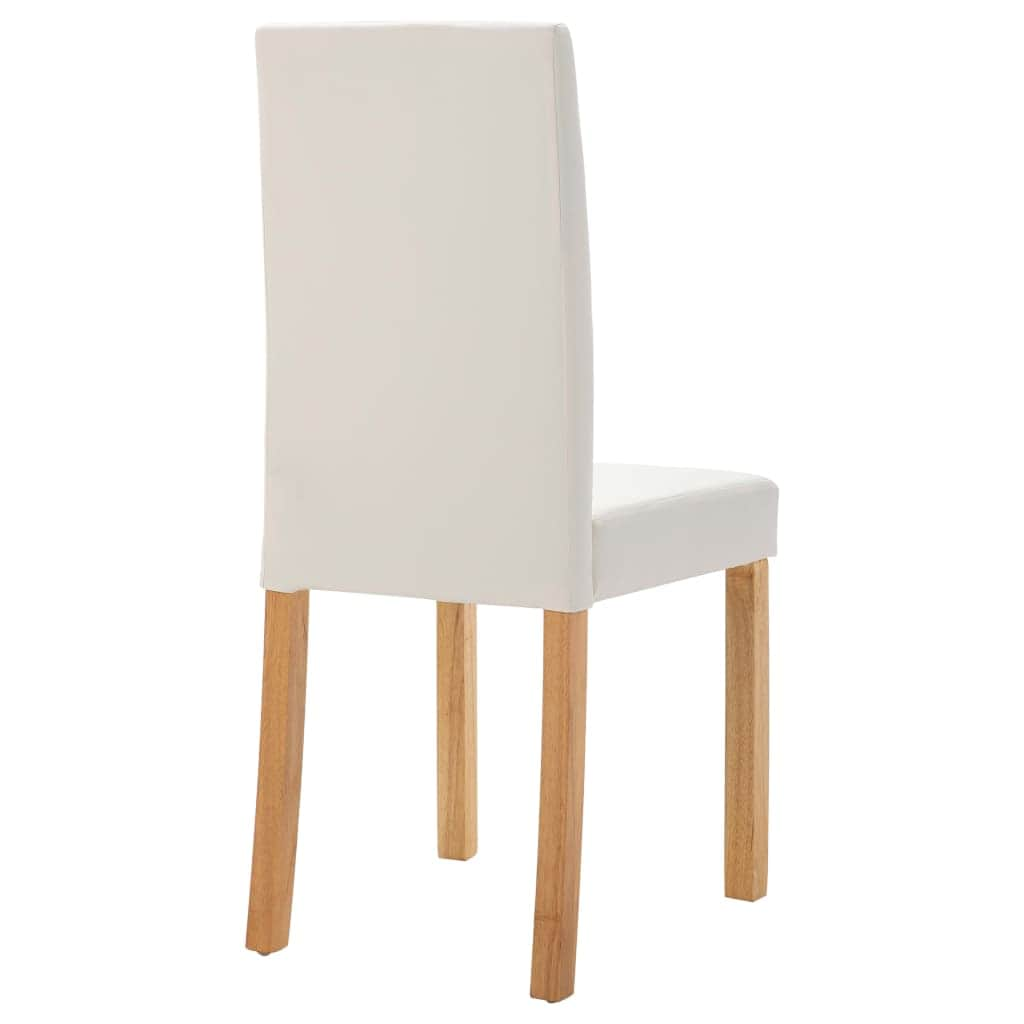 Dining Chairs 2 pcs Cream Leather