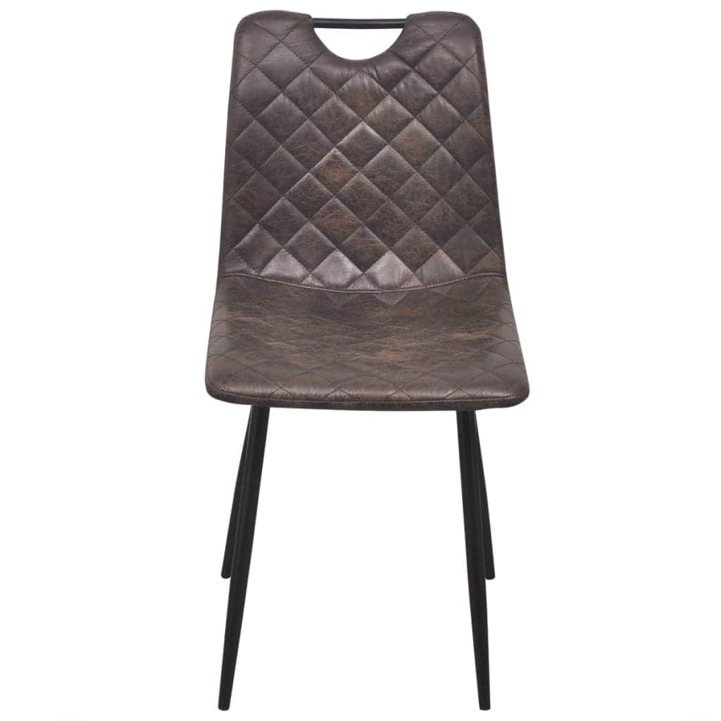 Dining Chairs 2 pcs Dark Brown Leather