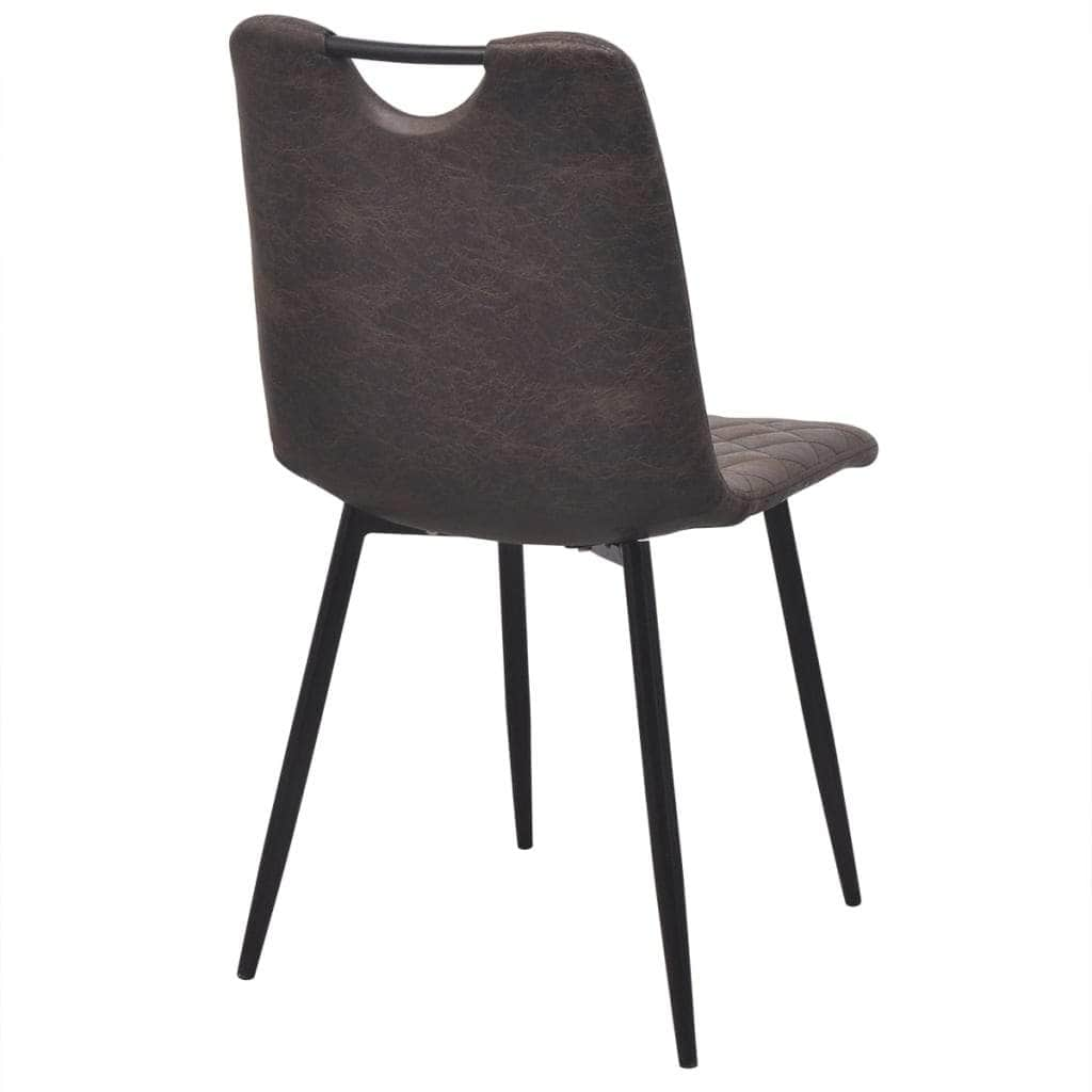 Dining Chairs 2 pcs Dark Brown Leather