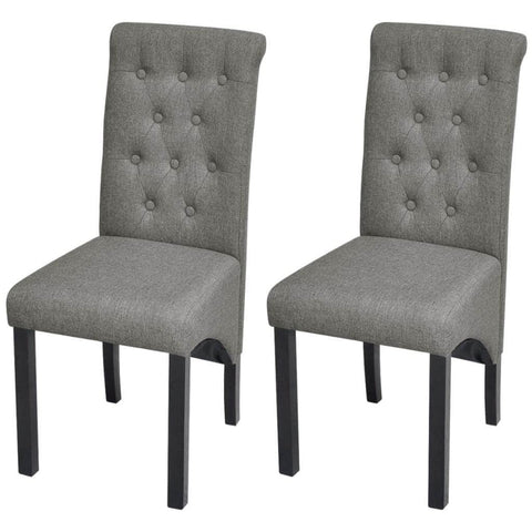 Dining Chairs 2 pcs Light Grey Fabric