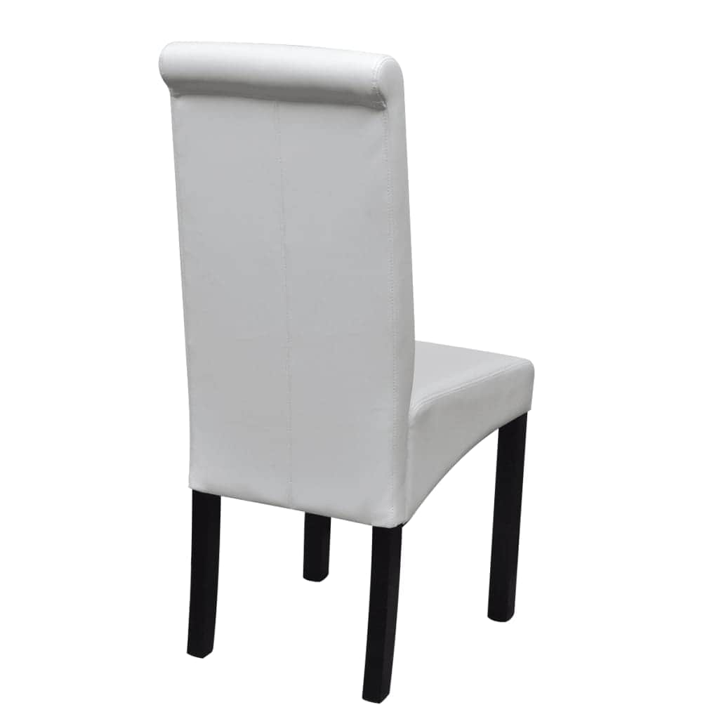 Dining Chairs 2 pcs White" Faux Leather