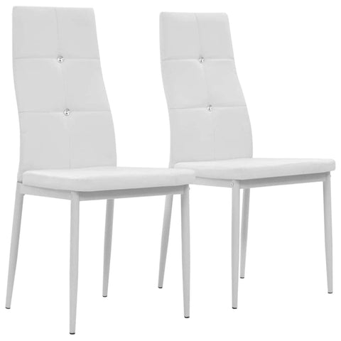 Dining Chairs 2 pcs White Leather