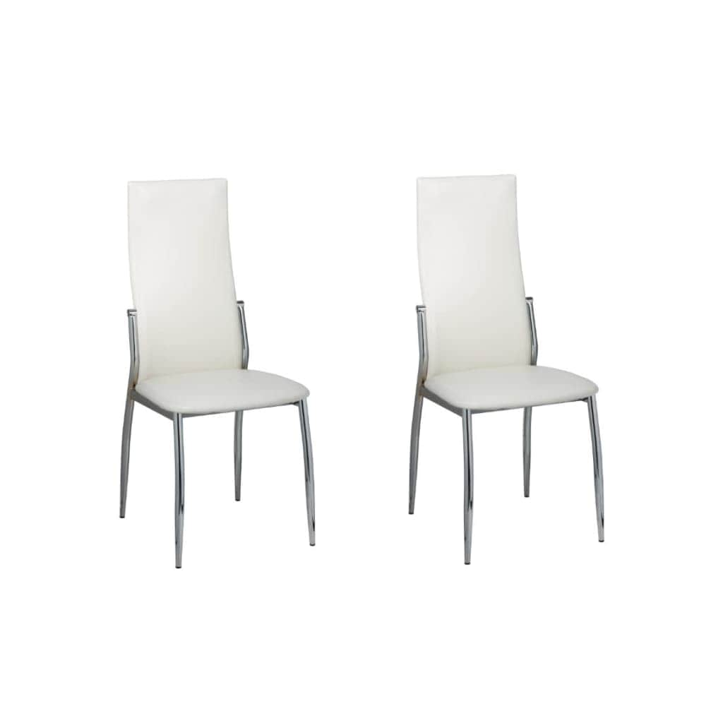 Dining Chairs 2 pcs White Leather